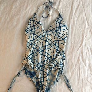One piece reversible swimsuit